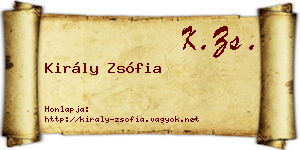 Király Zsófia névjegykártya