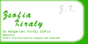 zsofia kiraly business card